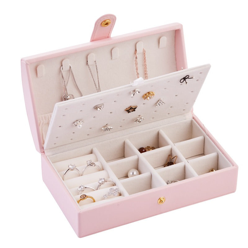 Compact PU Jewelry Storage Box