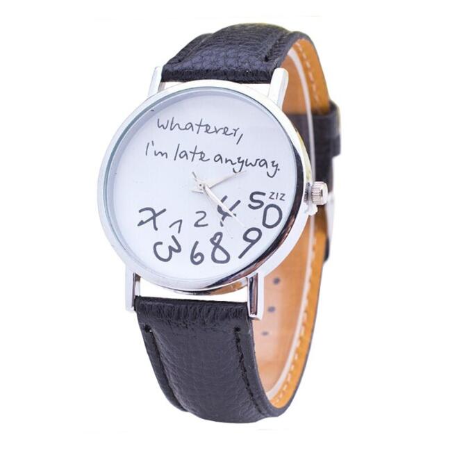 I am Late Anyway Print Wrist Watches