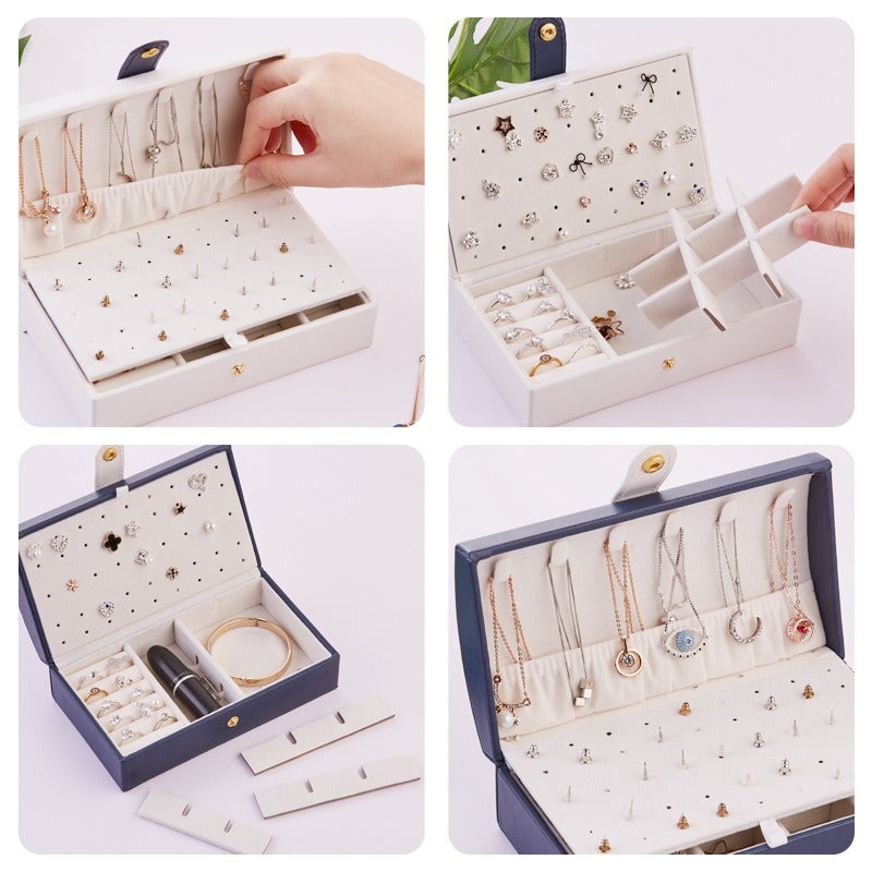 Compact PU Jewelry Storage Box